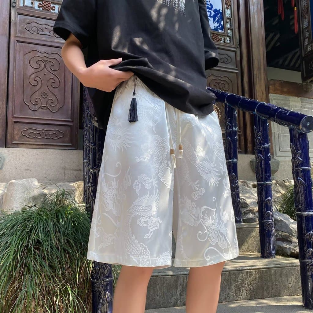 Legal confortável Shorts estilo chinês verão fino Casual de secagem rápida solto calças de praia na moda exterior Wear c