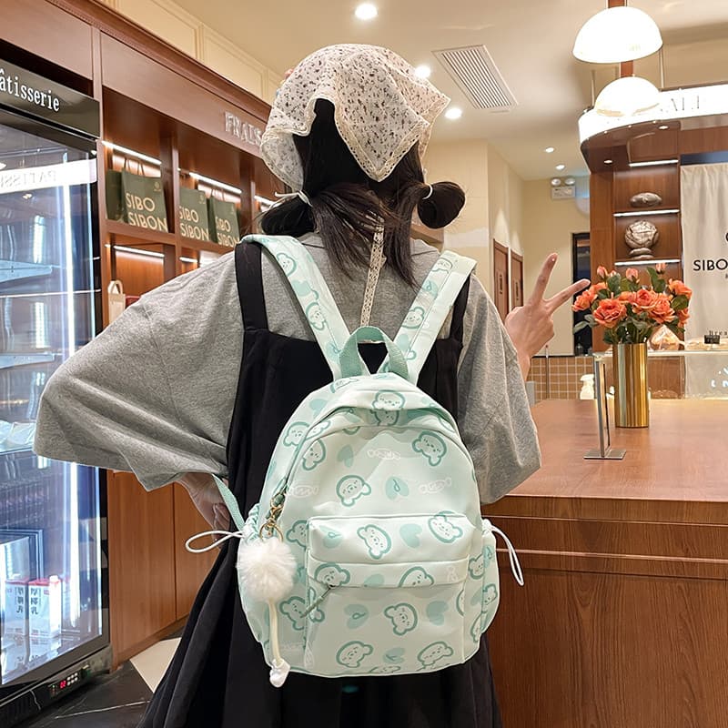 Novo estilo ins estilo bonito urso mochila de alto valor requintado mochila leve dos desenhos animados nicho moda mochil