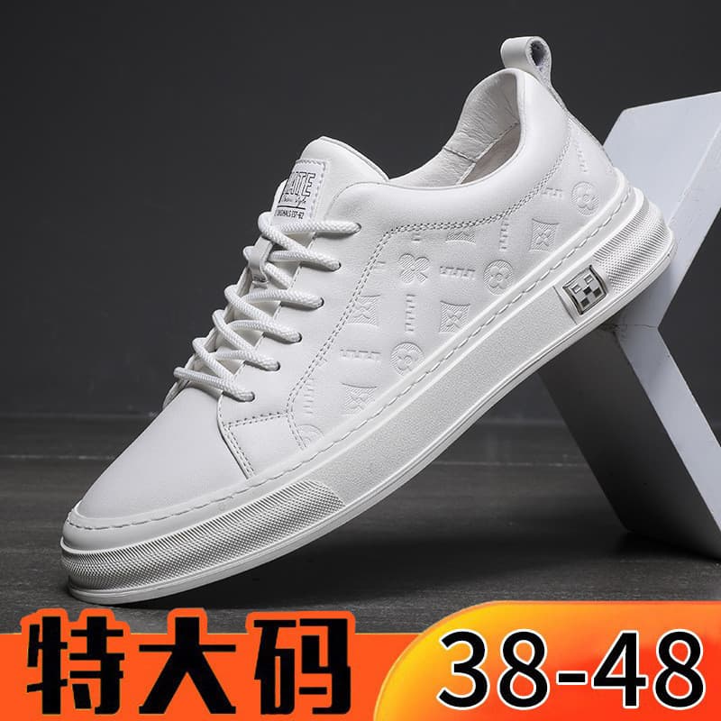 Sapatos masculinos de tamanho Extra grande 2026 novo estilo de couro masculino 45 couro genuíno 46 tênis 47 sapatos casu