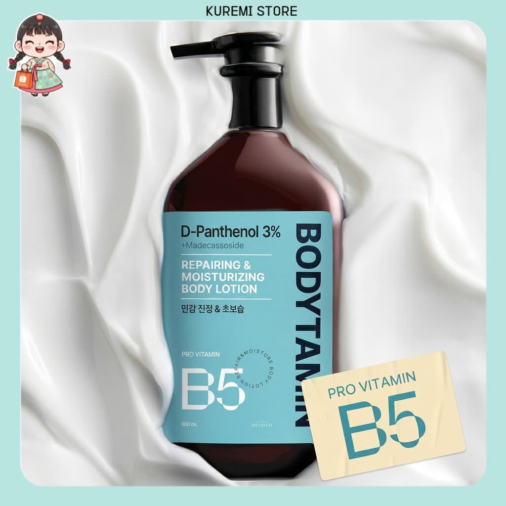 Beyond Bodytamin Loção Corporal 300ml + 60ml Pantenol 3 % Niacinamida 5-Ceramida Conforto Cuidados Para Pele Sensível