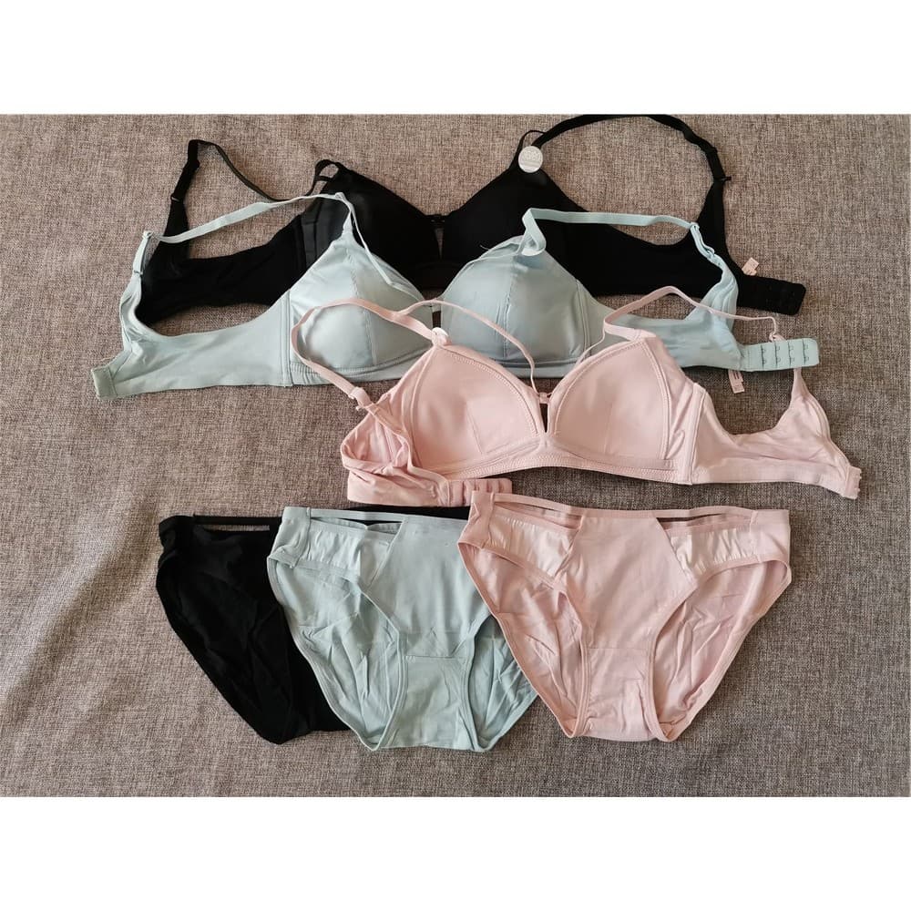 D11-47 doméstico fino estilo francês Anti-colisão triângulo copo sutiã conjunto de roupa interior conjunto sutiã sem ane