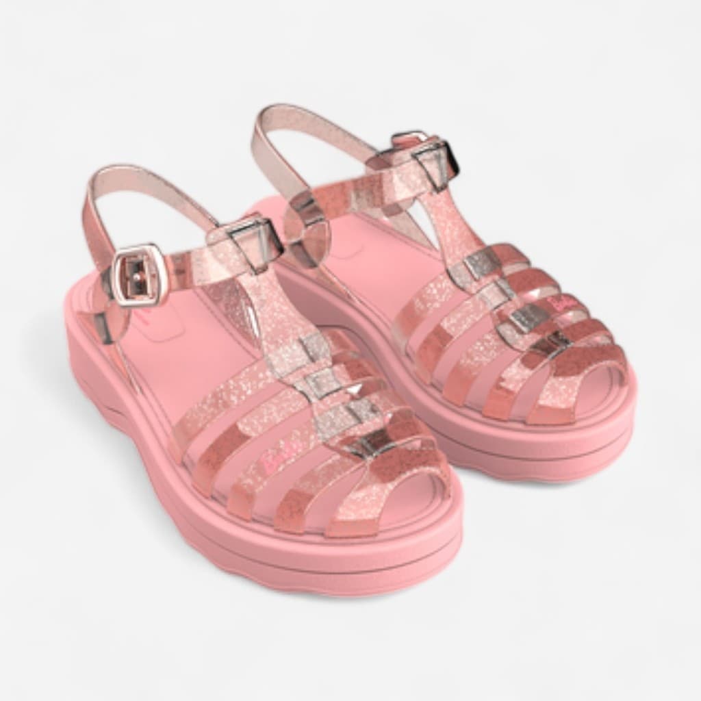 Sandália Barbie Trendy Flat Infantil Grendene Kids Rosa