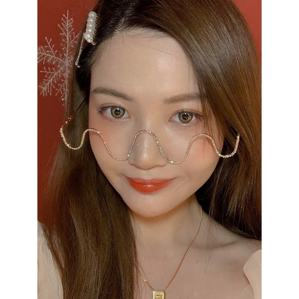 Xiaohongshu ins óculos decorativos sem lentes influenciador feminino moda pingente foto simples Retro olhos óculos de so