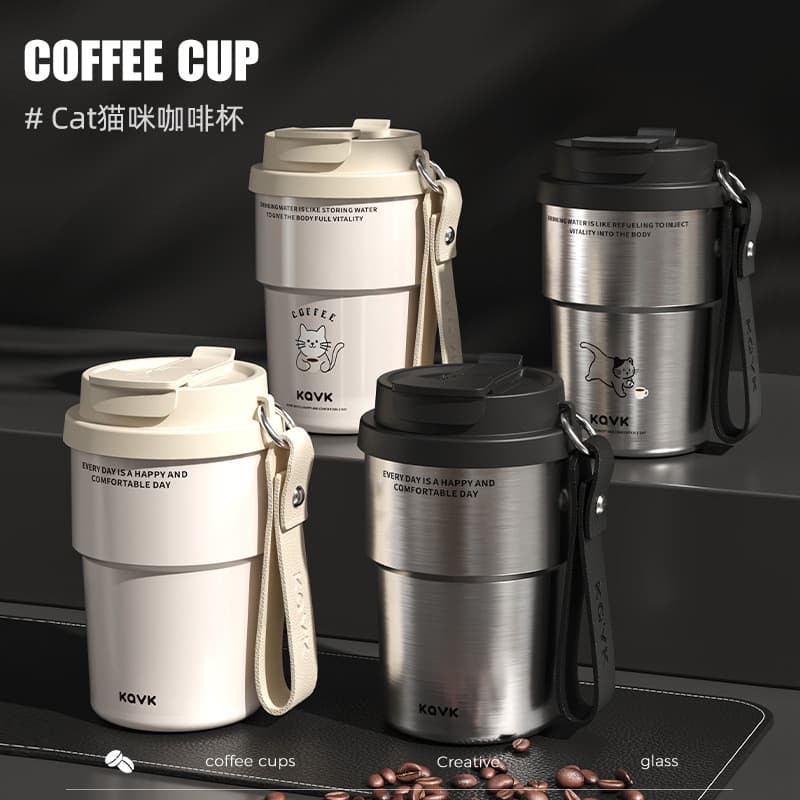 Copo térmico portátil acompanhando aço inoxidável masculino meninas alto valor 2025 novo estilo influenciador copo de ág