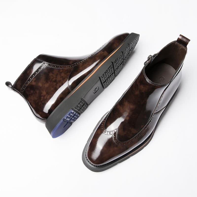 Inverno sapatos de couro de alta qualidade masculino Martin botas Chelsea botas de couro masculino de sola grossa botas