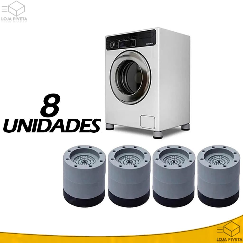 Kit 08 Suporte Pé Para Máquina de Lavar Seca Secadora  Anti Vibração OFERTA