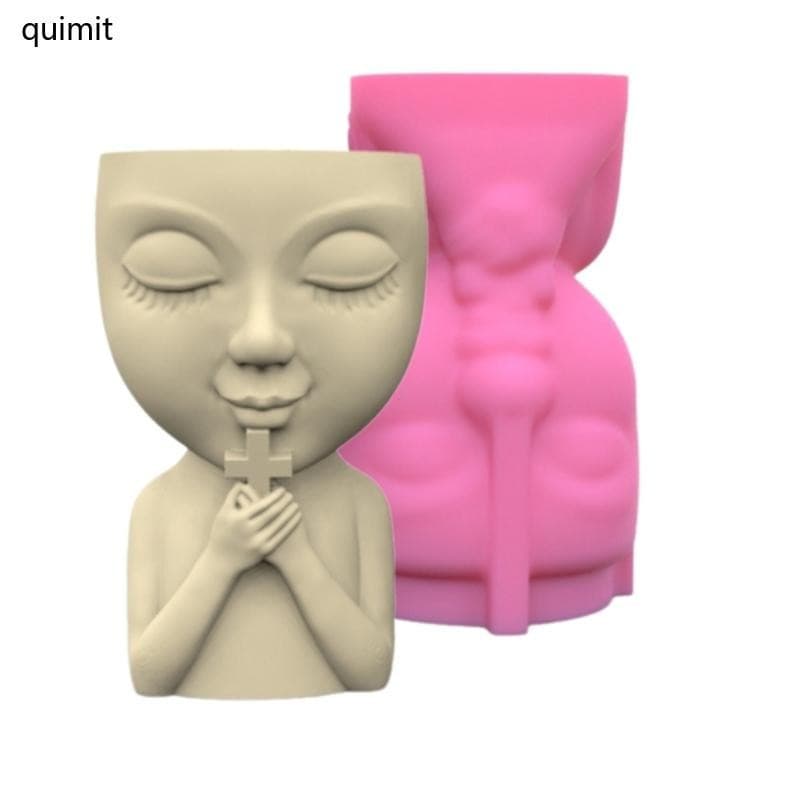 QUIM Vaso Flores Molde Boneca Contém Forma Fácil Usar Para Artesanato Concreto E Resina Epóxi Argila