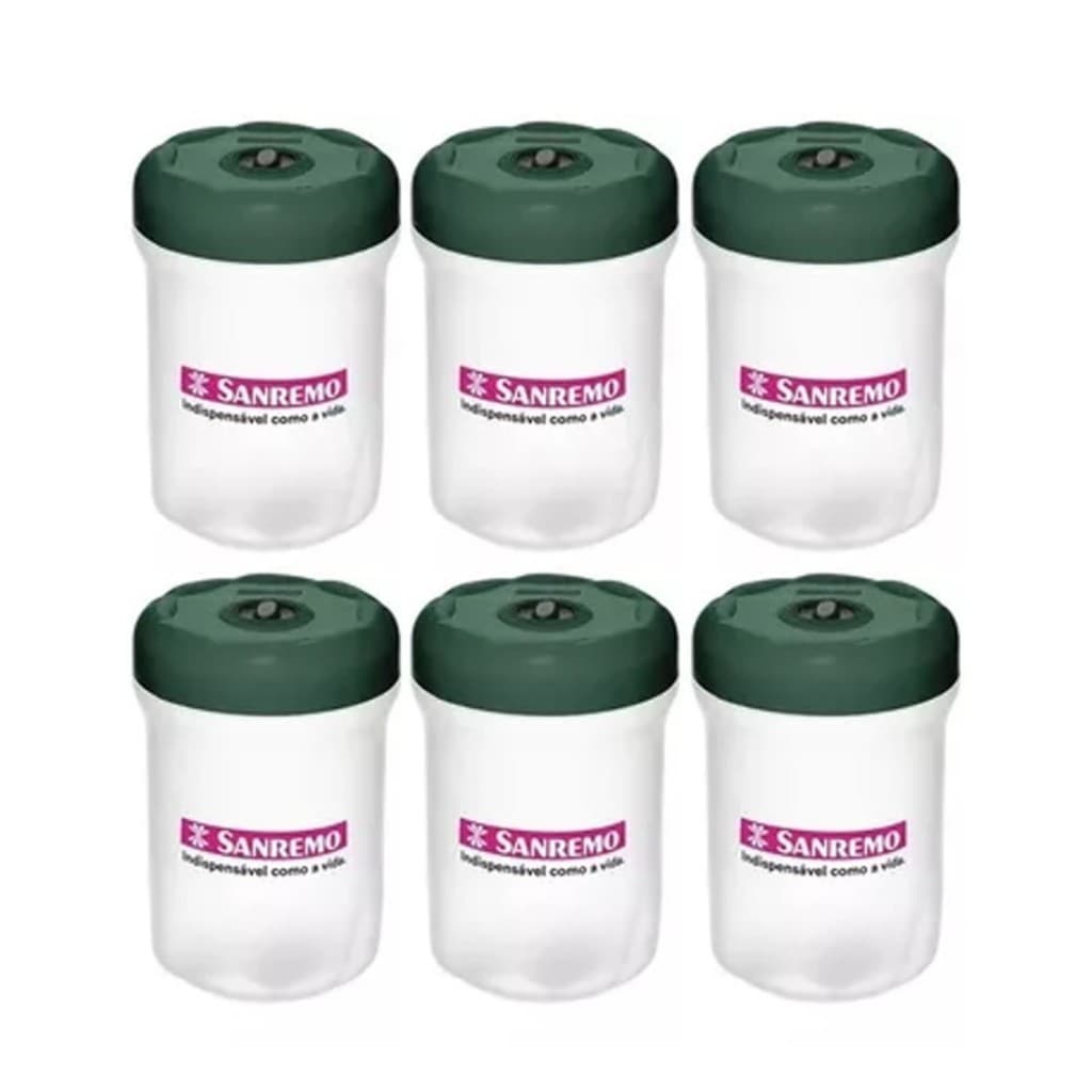 Kit 6 Pote Hermetico Rosca Plast Sanremo 540ml Campo Recruta