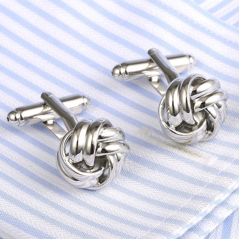 Abotoaduras transfronteiriças prateadas, cabeça redonda, botões torcidos, vestido masculino, carcela, abotoaduras 351