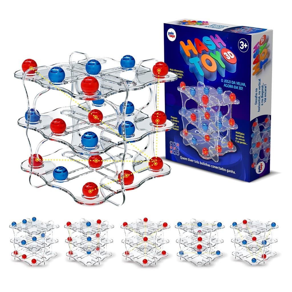 Brinquedo Jogo Da Velha Com Tabuleiro 3D Pedagógico Desafiador Para Crianças - Paki Toys