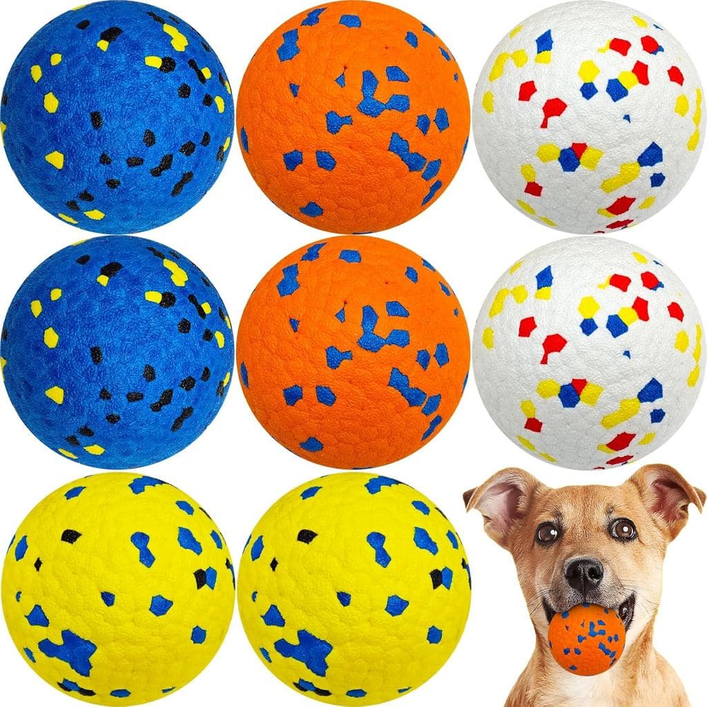 Beieverluck 8 Bolas de Brinquedo para Cães, Bolas de Tênis para Cães com Mordida Agressiva, Brinquedos Indestrutíveis pa