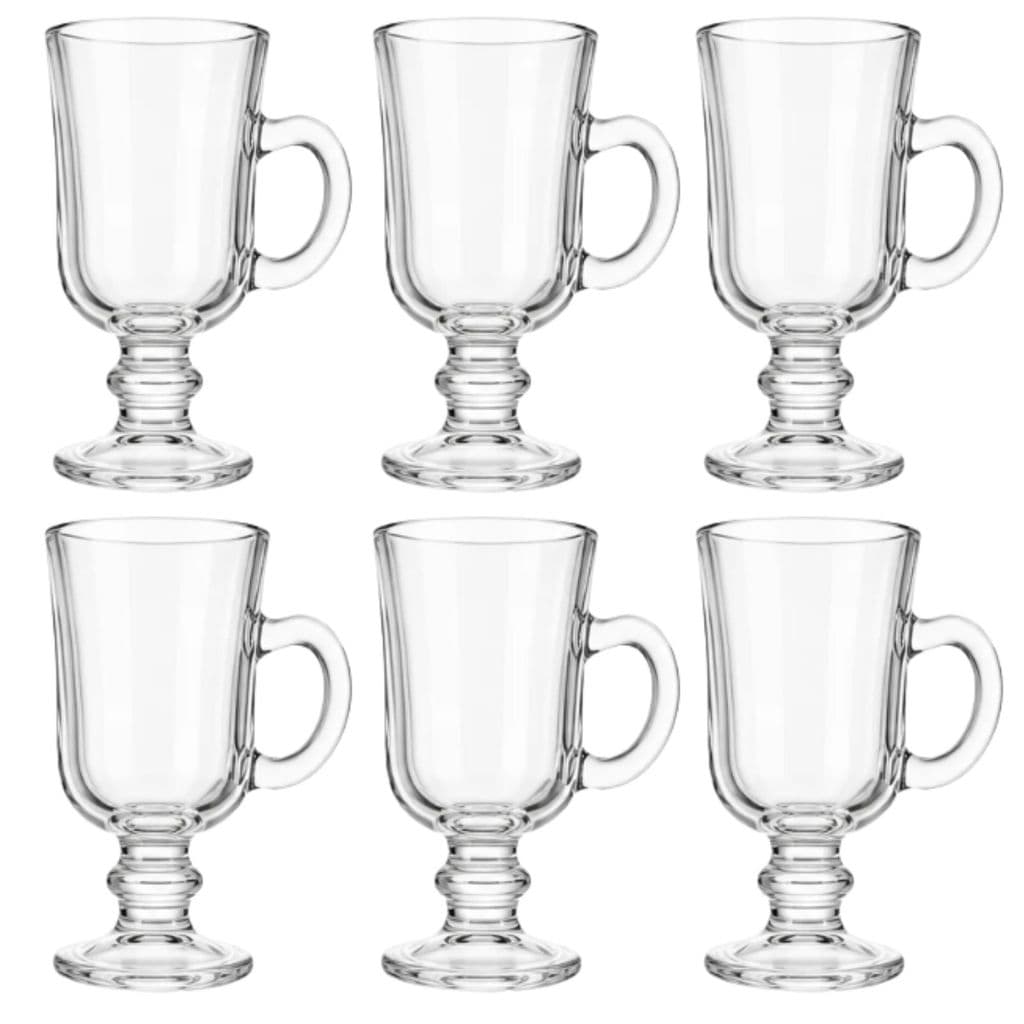 Kit 6 Canecas Irish Vidro 120ml Café Class Home