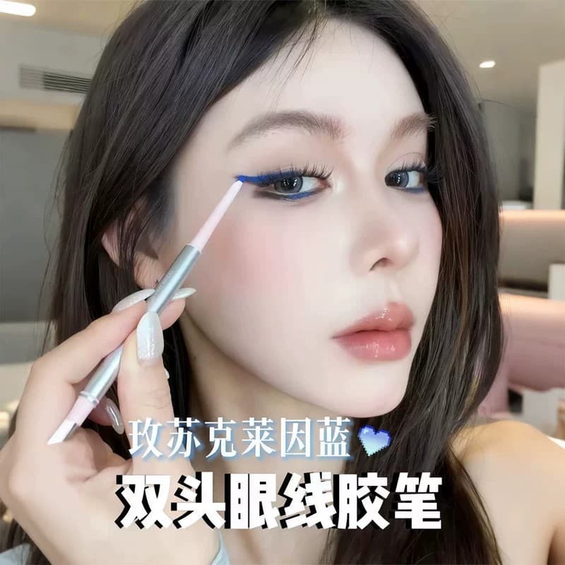Sensação de resfriamento Klein Azul!Caneta de Gel delineadora de ponta dupla Messu azul ultrafina à prova d'água sem man
