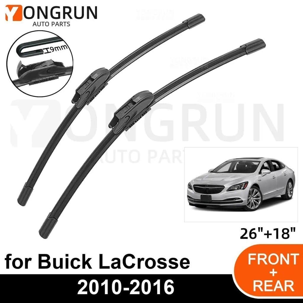 Limpadores De Para-Brisa Dianteiro De Carro , Buick LaCrosse 2010-2016 , Lâmina De Limpador De Borracha 26 " + 18 " , Ac