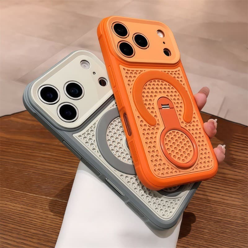 Luxo 360 ° Capa De Telefone Com Suporte Giratório Para iPhone 17 11 12 13 14 15 16 Pro Max Plus 17Air Caixa De Carregame