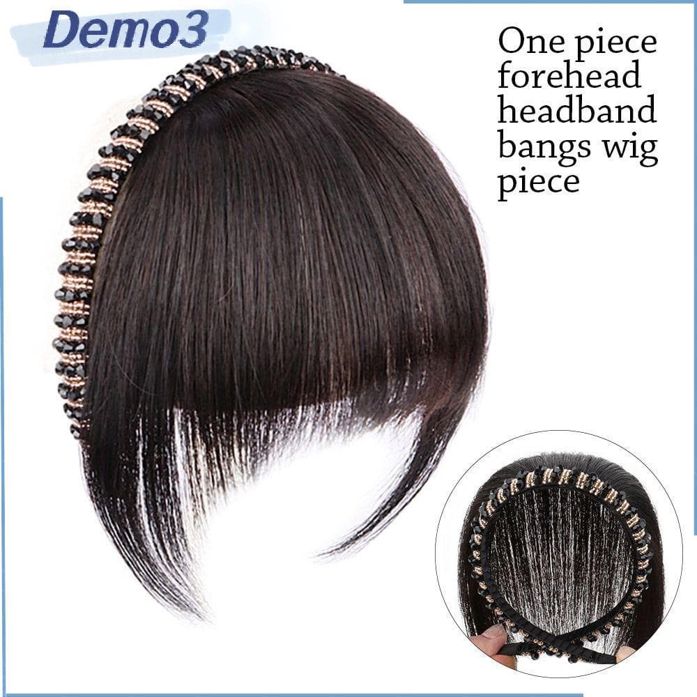 Franja De Faixa De Cabeça , Falsa Natural , Extensões De Cabelo Ultraleve De Strass Invisível Para Mulheres