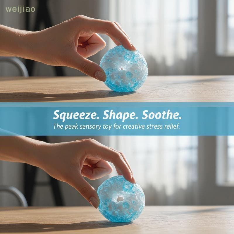[WEI] Fidget Toy Ice Craed Crystal Ball Squishy De Ascensão Lenta Para Relaxamento De Ansiedade Bom