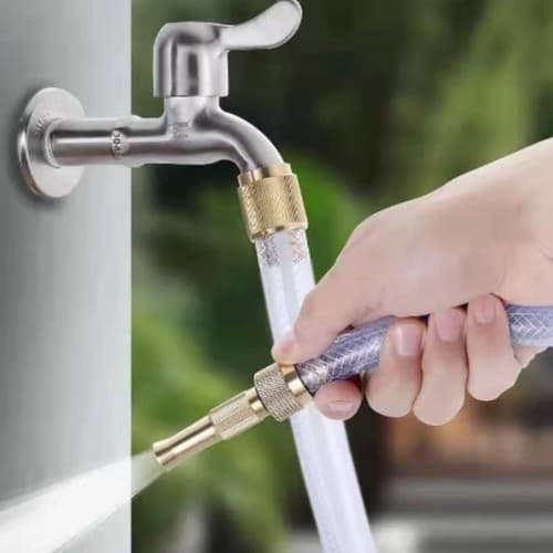 Bocal De Mangueira Para Regar Jardim Esguicho Com Ajuste De Jato E Borrifador De Agua Latão