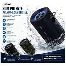 CAIXA DE SOM BLUETOOTH BASIKE IPX5 RGB POTENTE À PROVA D’ÁGUA