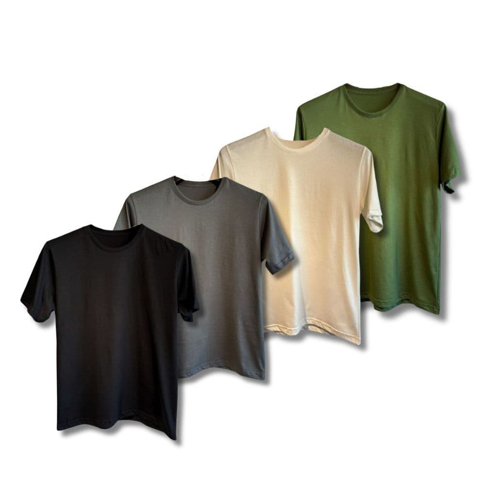 Kit 4 Camiseta Básica Regular Masculina 100% Algodão Conforto Normal T-Shirt