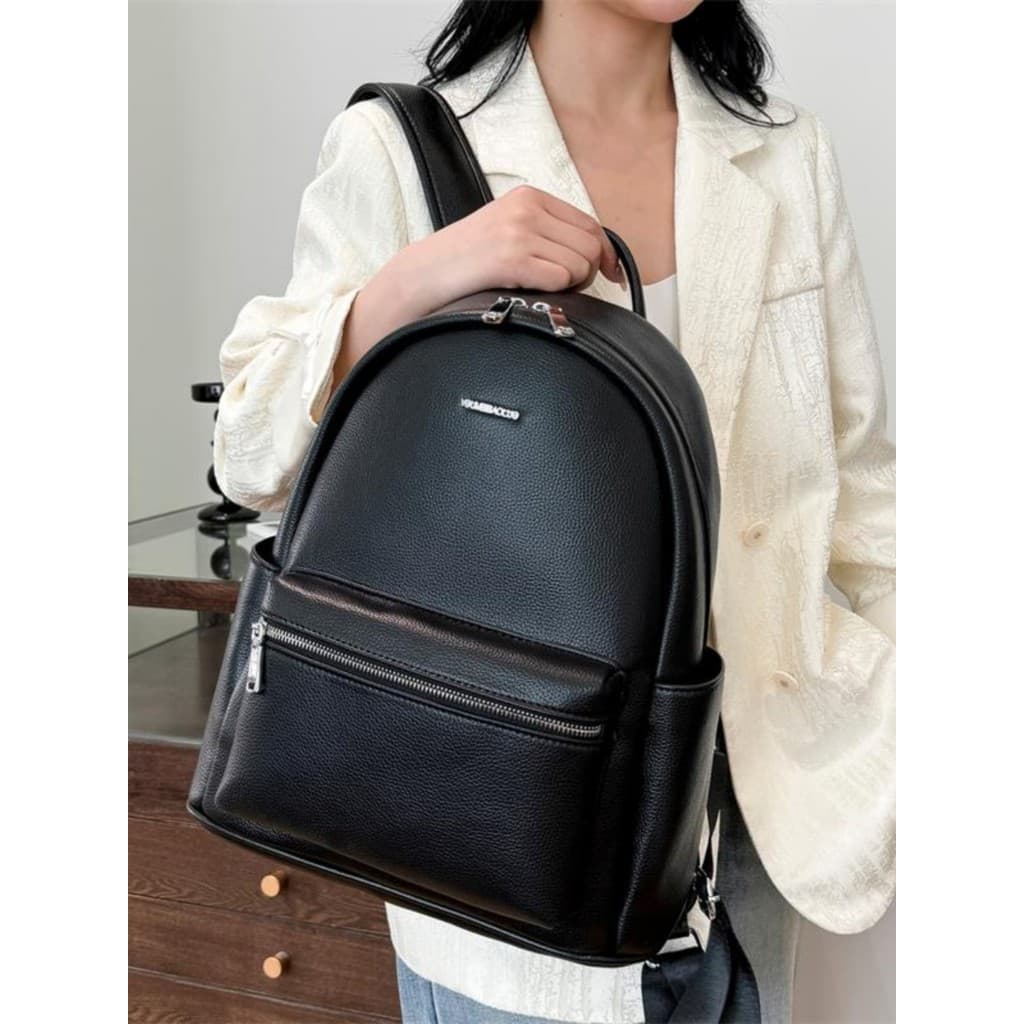 Street Wear mochila simples cor sólida mochila de viagem feminina versão coreana moda Casual estudante grande capacidade