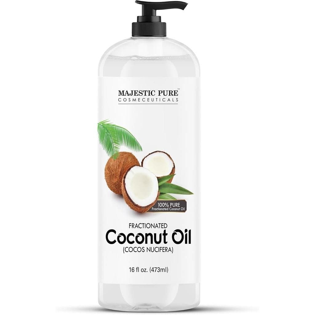 Óleo de Coco Fractionado Majestic Pure - Óleo Carreador Líquido para Massagem Relaxante e Diluição de Óleos Essenciais -
