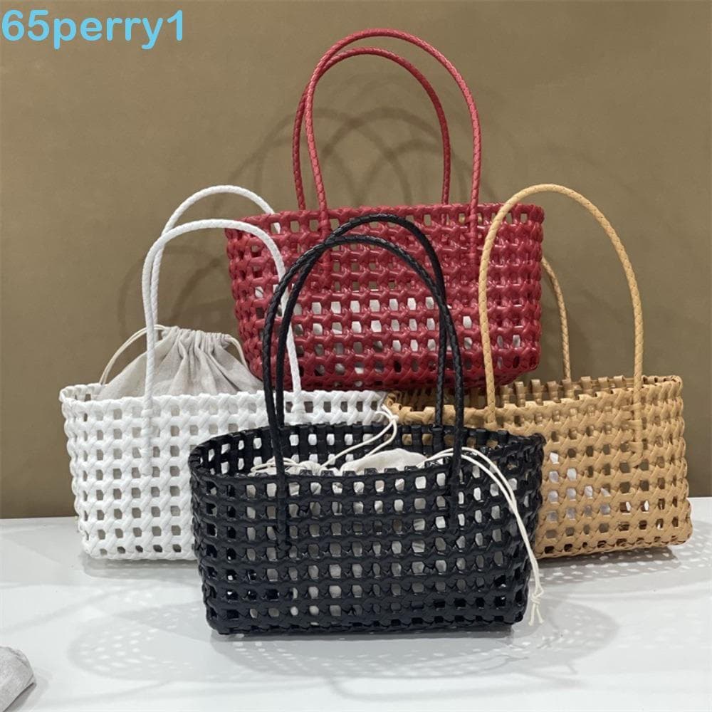 PERRY1 Bolsa De Tecido Oco , Sacola De Praia De Grande Capacidade Estilo Campo , Balde Feminina De PVC