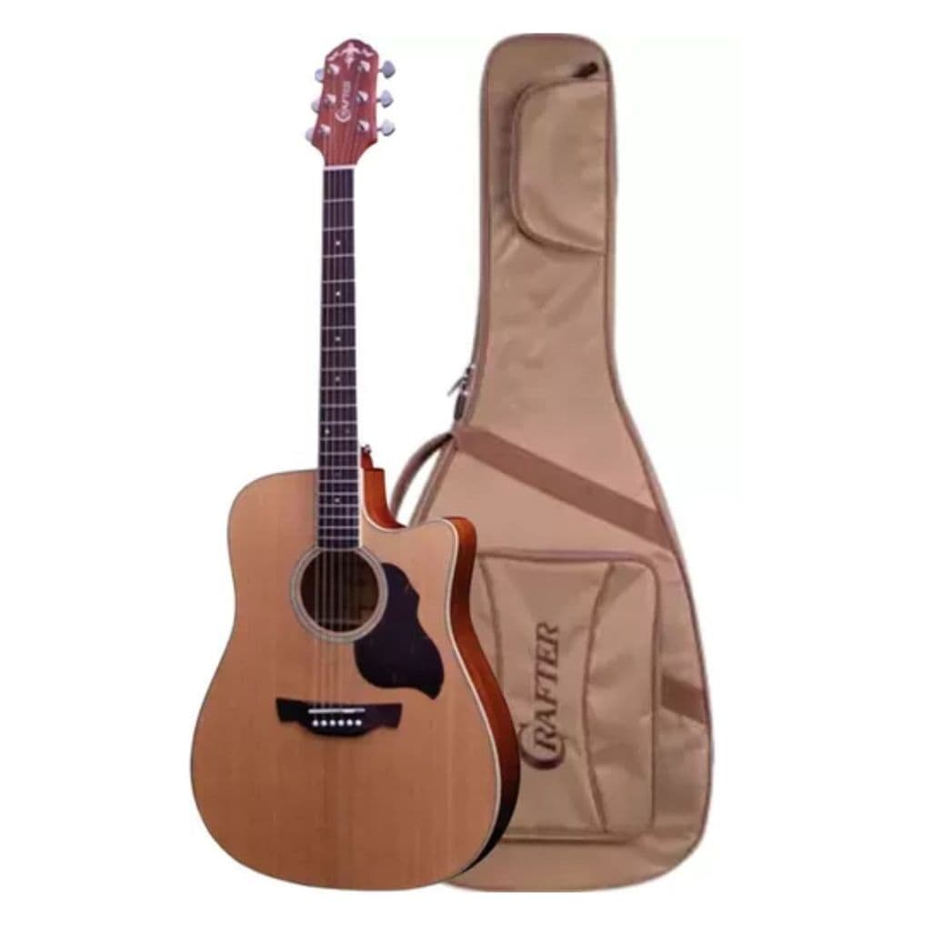 Violão Crafter Folk DE-7 Cutaway Elétrico Sólido Cedro