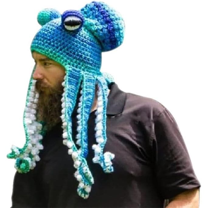 Gorro de Inverno Tricotado - Chapéu Único em Forma de Polvo, Macio e Quente, Feito à Mão para Mulheres e Homens