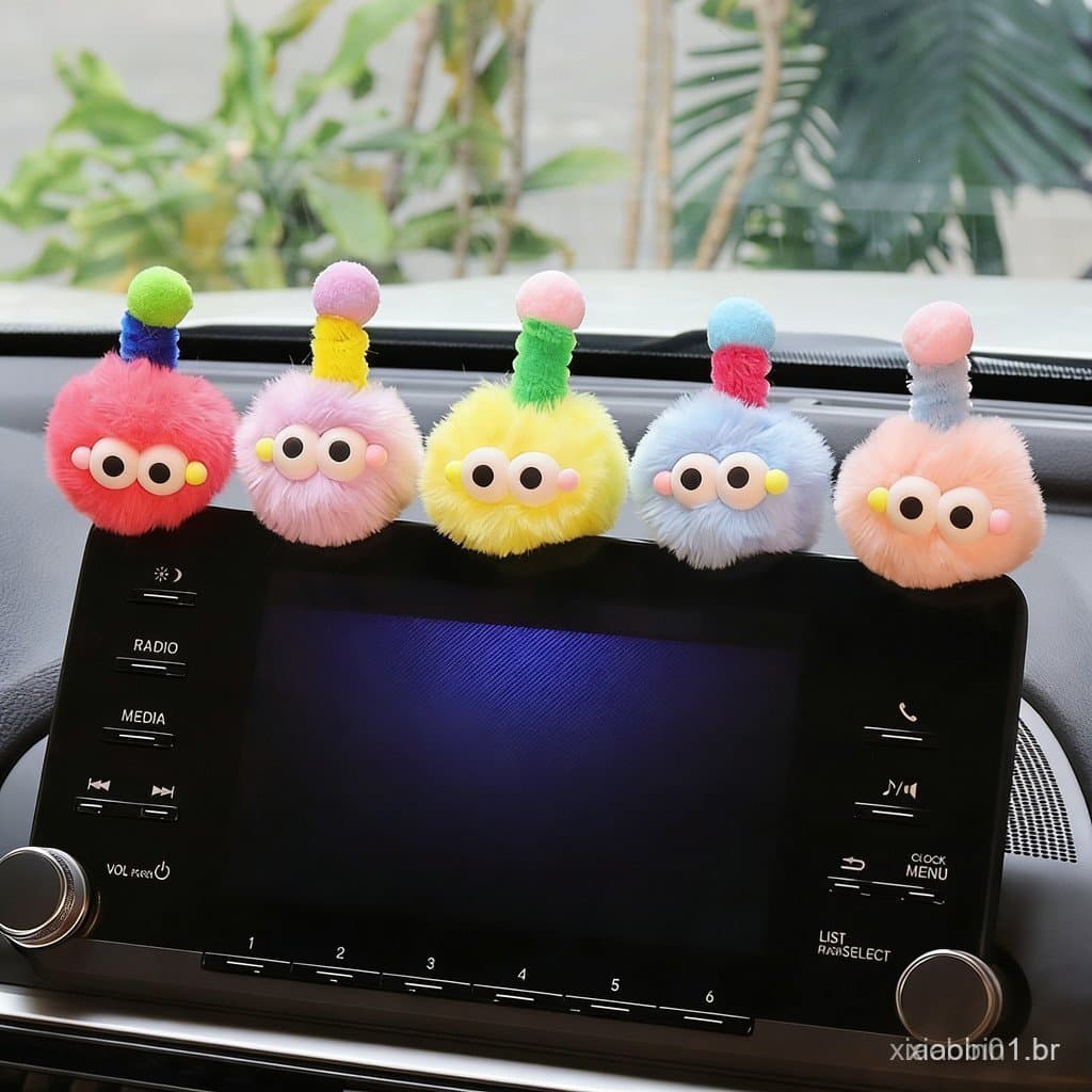 5 Pçs Bonito Engraçado Antena Feio Olhos Grandes Monstro Boneca Decoração Do Carro Interior Console Central Criativo Cri