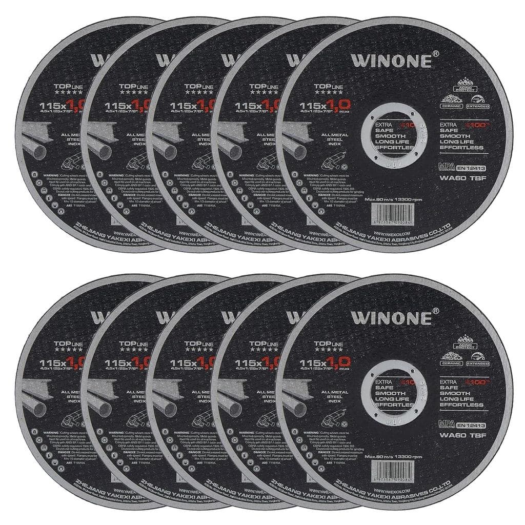 Disco de Corte 4 1/2, Pacote com 10 Discos de Corte Ultra Finos 0,04x0,87 polegadas, Disco de Corte para Aço Inoxidável