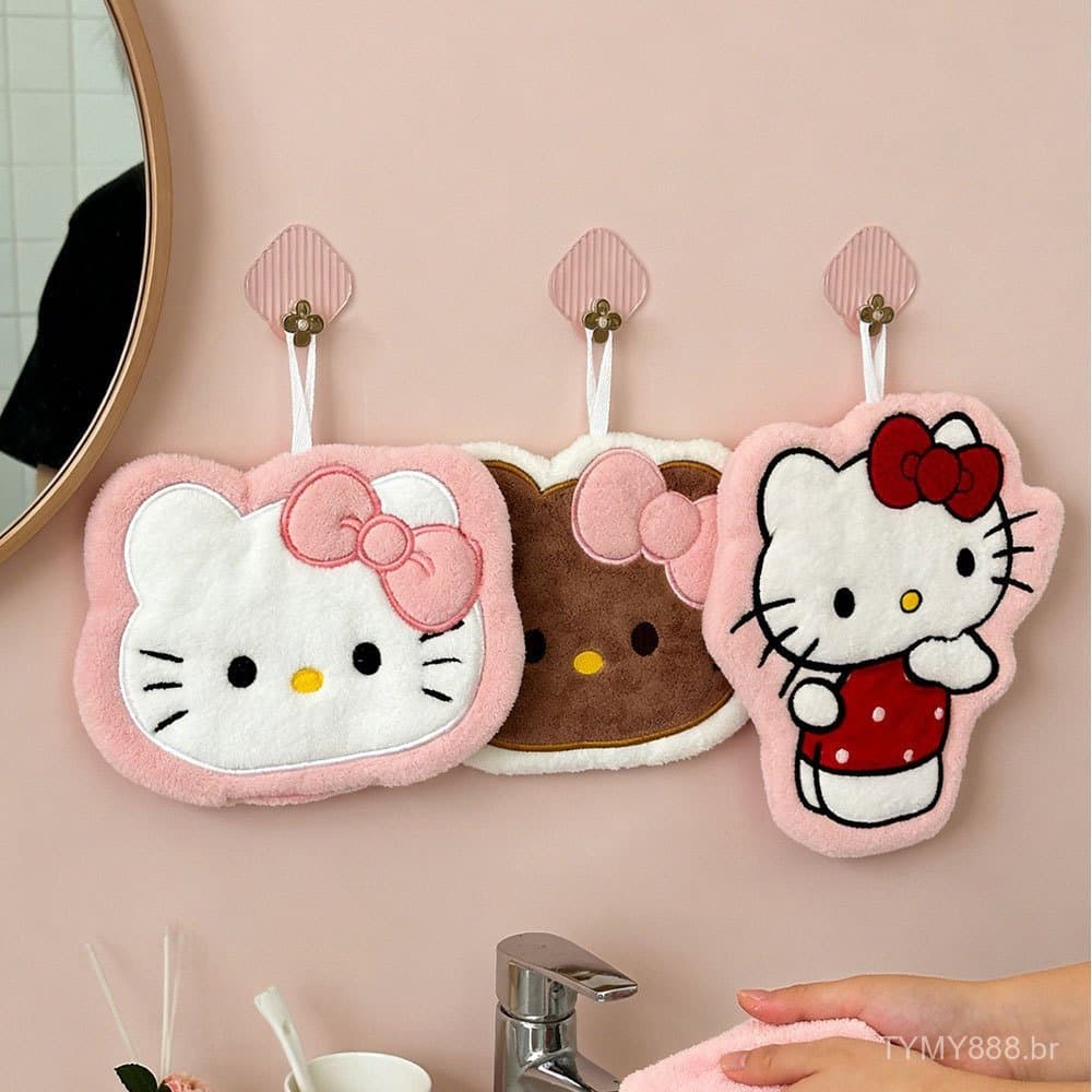 Toalha de Mão Absorvente Espessa, Secagem Rápida, Design de Desenho Animado Fofo para Uso na Cozinha e Banheiro