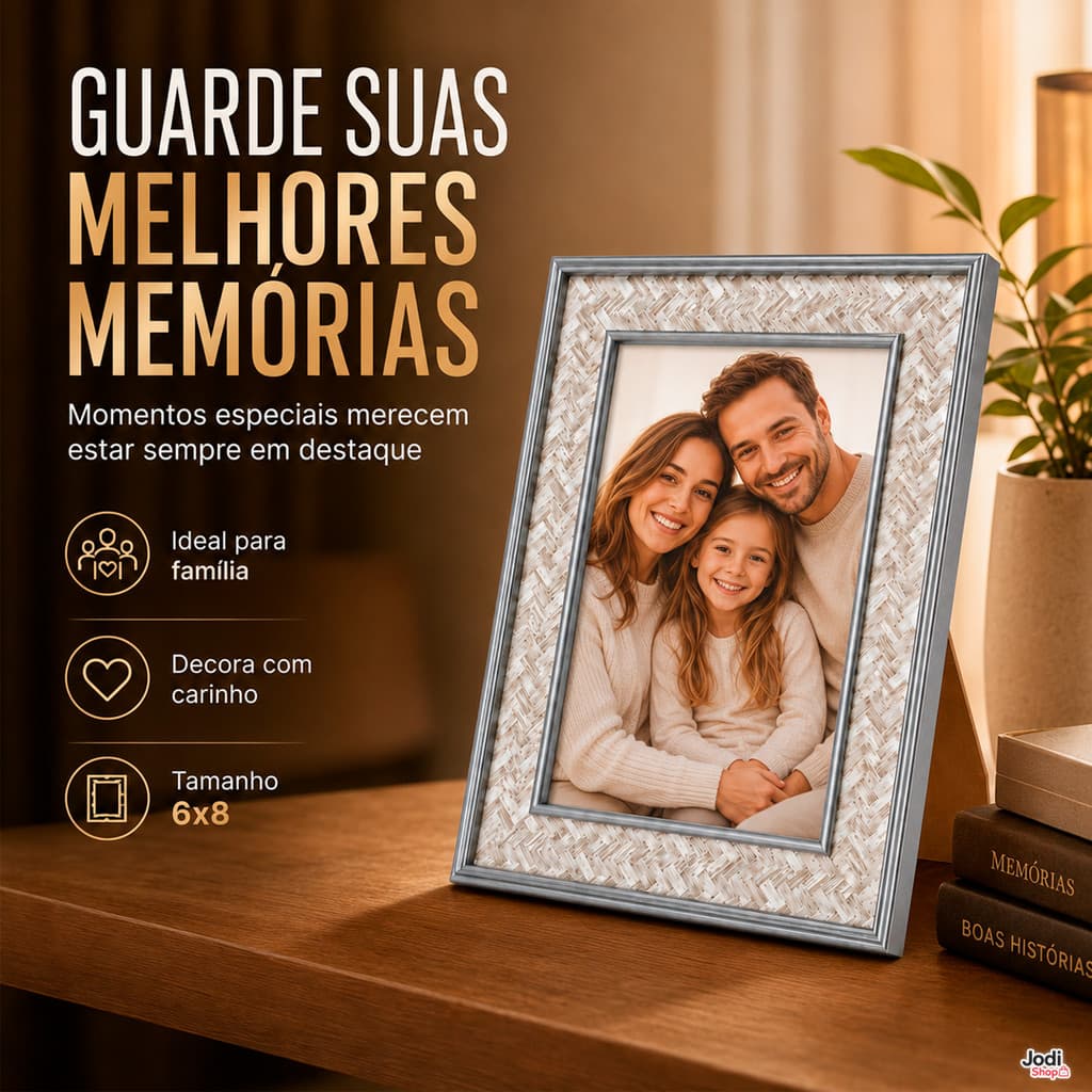 Porta Retrato Decorativo 6x8 para Presentear e Valorizar Memórias