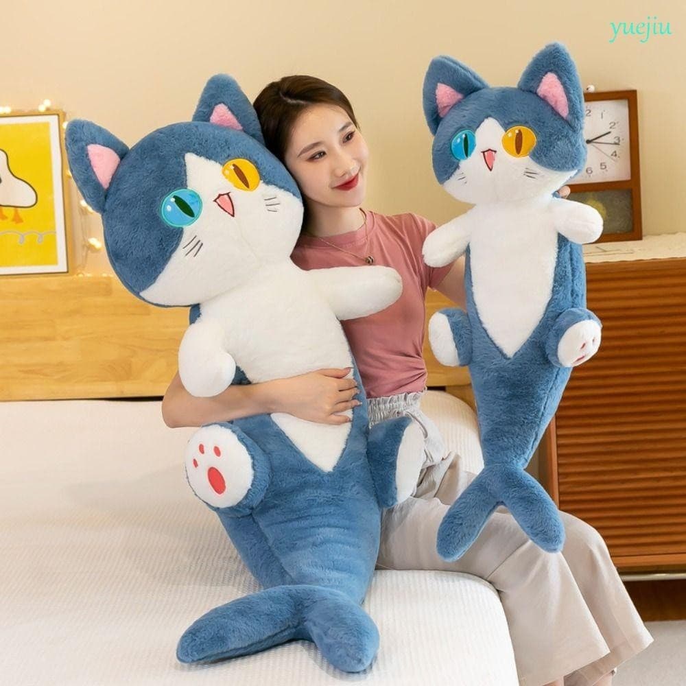 YUEJIU Brinquedos De Pelúcia De Gato Tubarão Aniversário Boneca Apaziguadora Almofada Adormecida Macia Brinquedo
