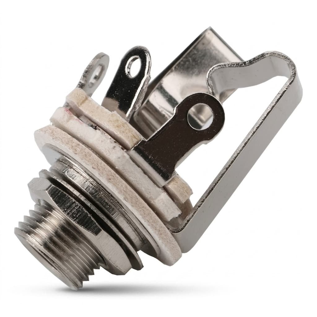 Jack 1/4" P10 Stereo Estéreo Alpha Níquel Para Guitarras Contra Baixo E Luthieria