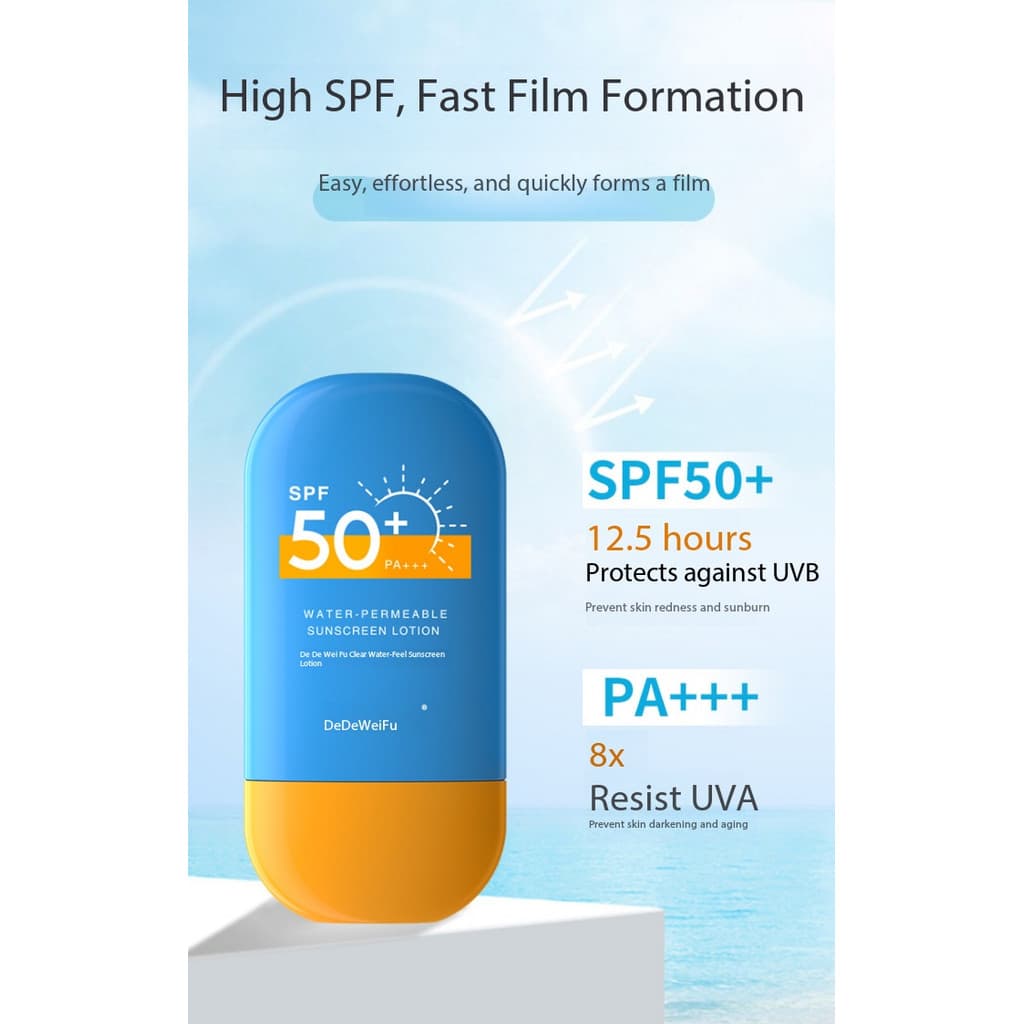 Dedeweifu hidratante leve isolamento protetor solar Spray creme protetor solar loção SPF50 PA +++ à prova de suor atacad