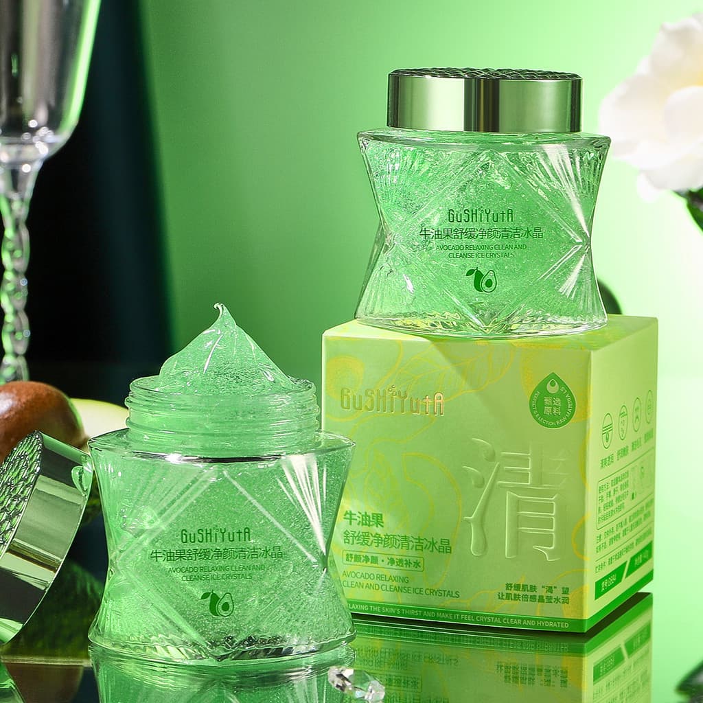 História com ela abacate calmante limpeza gelo cristal limpeza poros textura refrescante Gel de cristal de gelo transpar