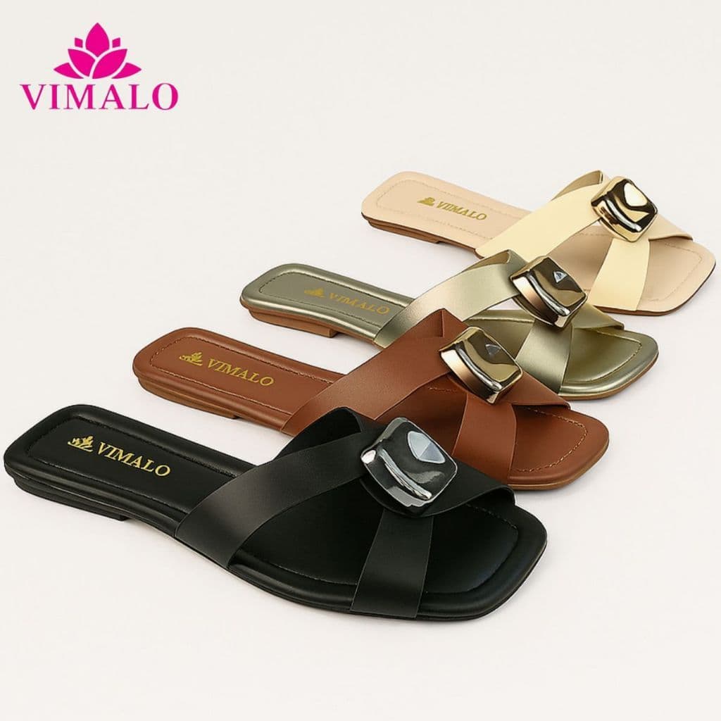 Sandália Rasteira Feminina Bico Quadrado VLRAST02 - X Pedra