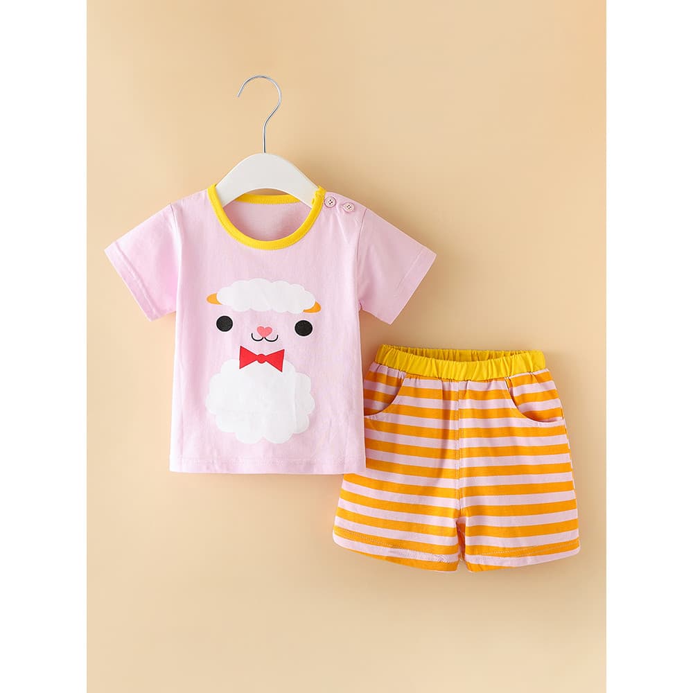 Chuxinguo verão roupas de bebê fino Shorts de manga curta terno de duas peças roupas de passeio roupas de bebê roupas de