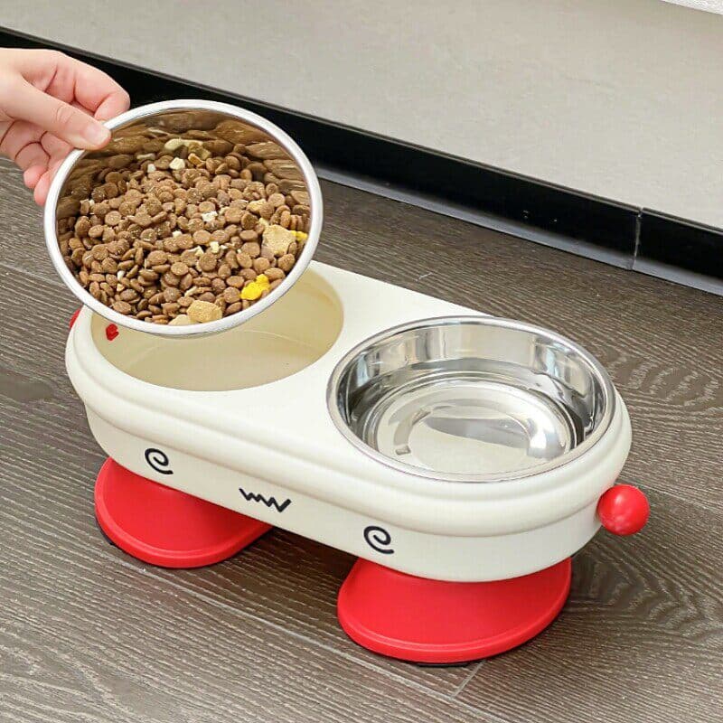 Tigela de aço inoxidável para animais de estimação, anti-derrubamento, grande diâmetro, anti-respingos, anti-preto, quei