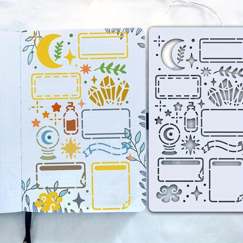 15 Pçs Modelos De Desenho Diário Reutilizáveis Estênceis De Bala Para Pintura DIY Scrapbooking Scrapbook Papelaria Prese