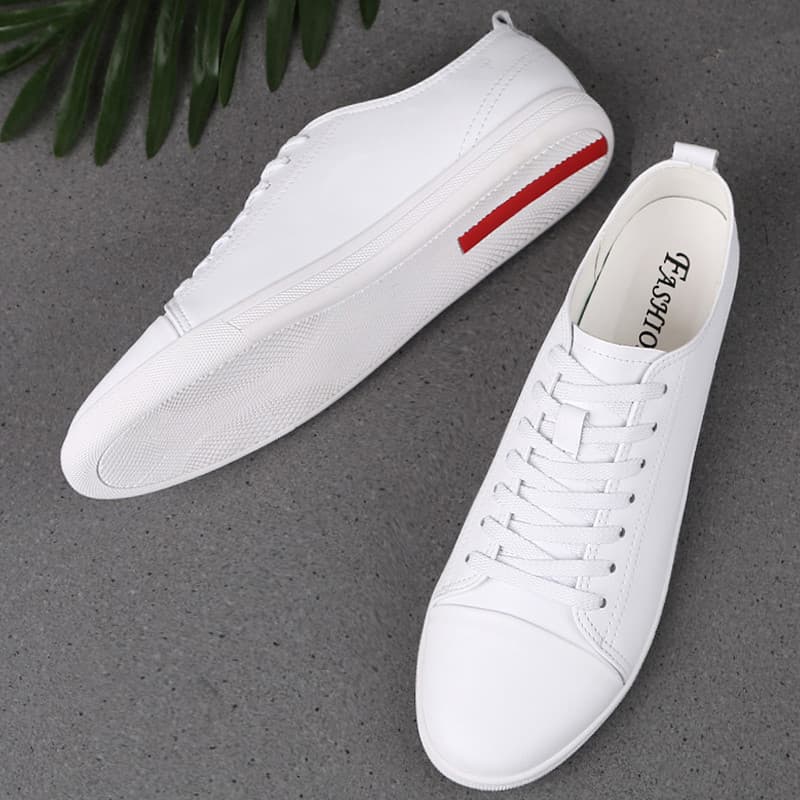Sapatos brancos de couro puro terno de couro genuíno masculino tênis casuais versão coreana All-Match na moda sapatos de