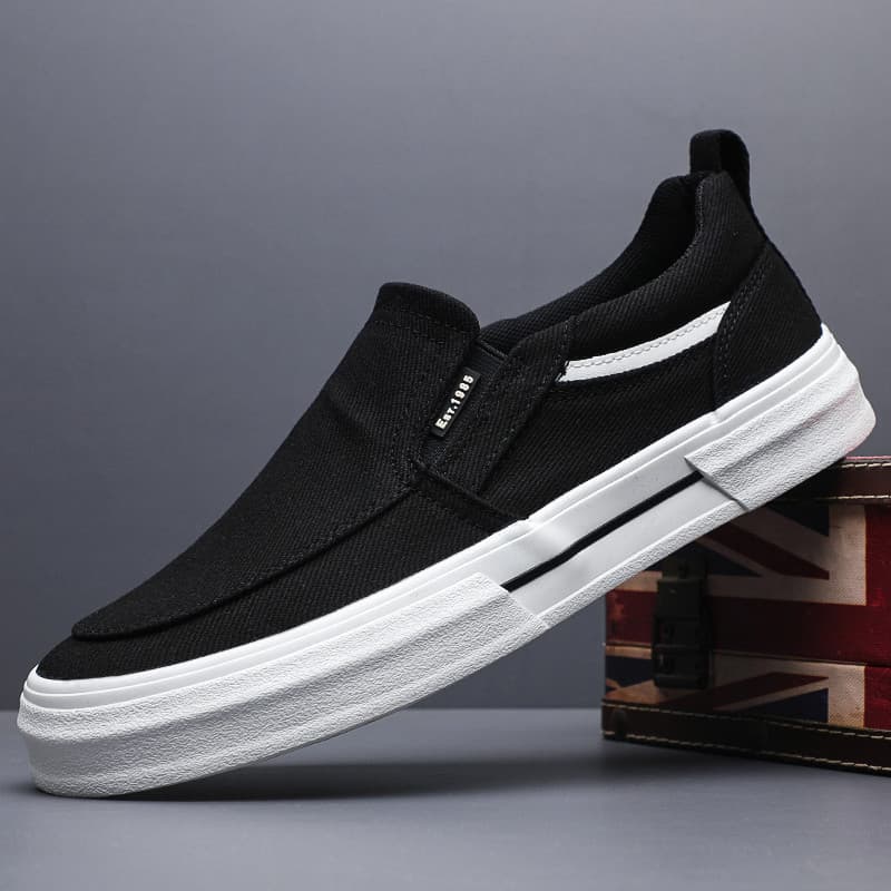 Piscando britânico baixo-topo deslizamento em sapatos de lona masculino preguiçoso mocassins casuais sapatos masculinos