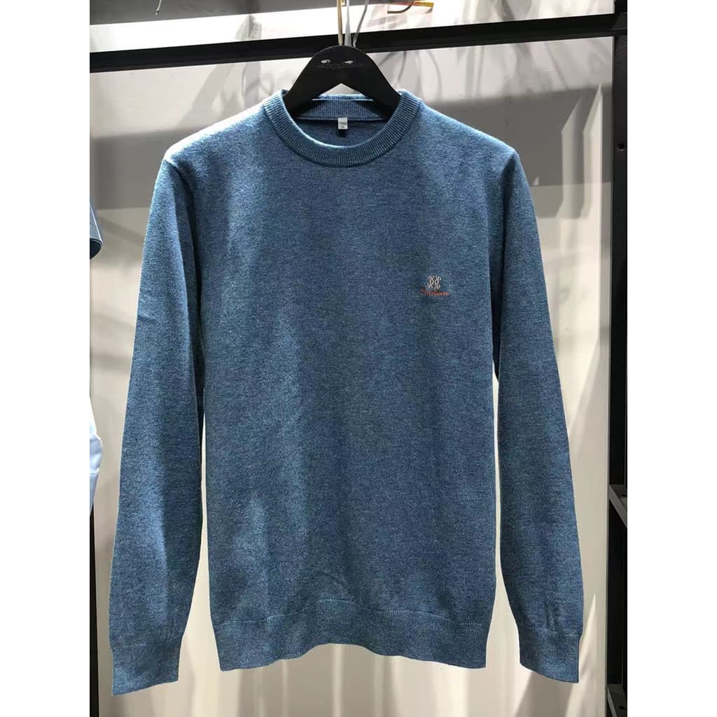 Marca restante único H padrão masculino outono inverno em torno do pescoço pulôver camisola de lã espessada malha Sw