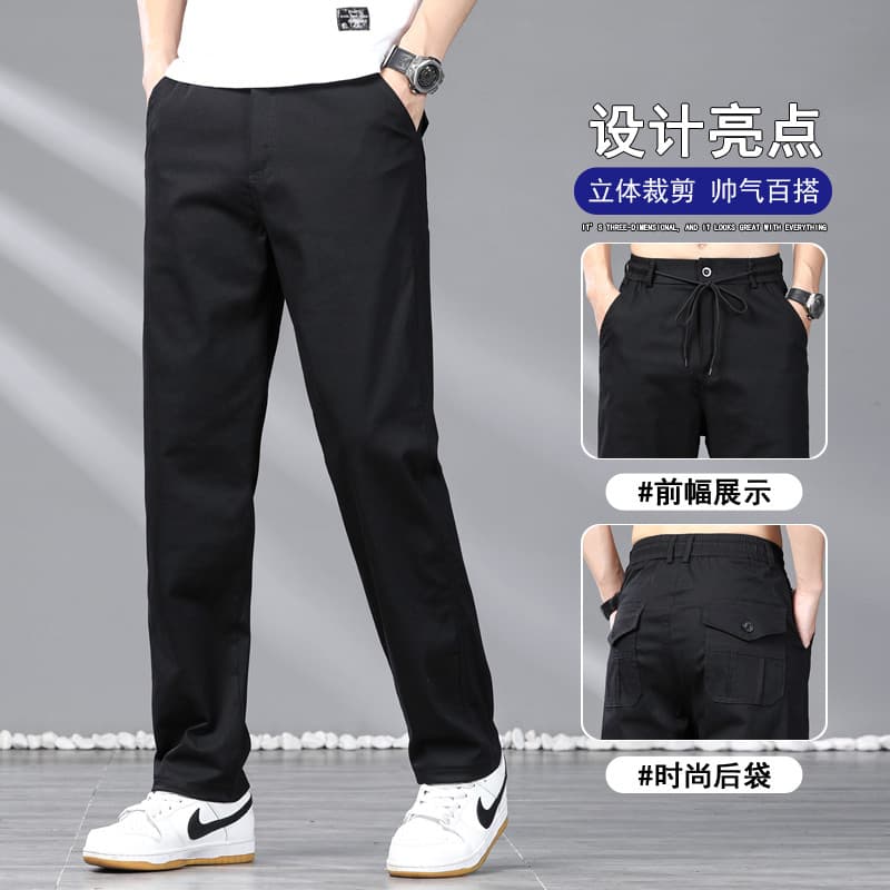 Macacão masculino verão estiramento calças casuais calças retas estiramento calças de trabalho calças de proteção do tra