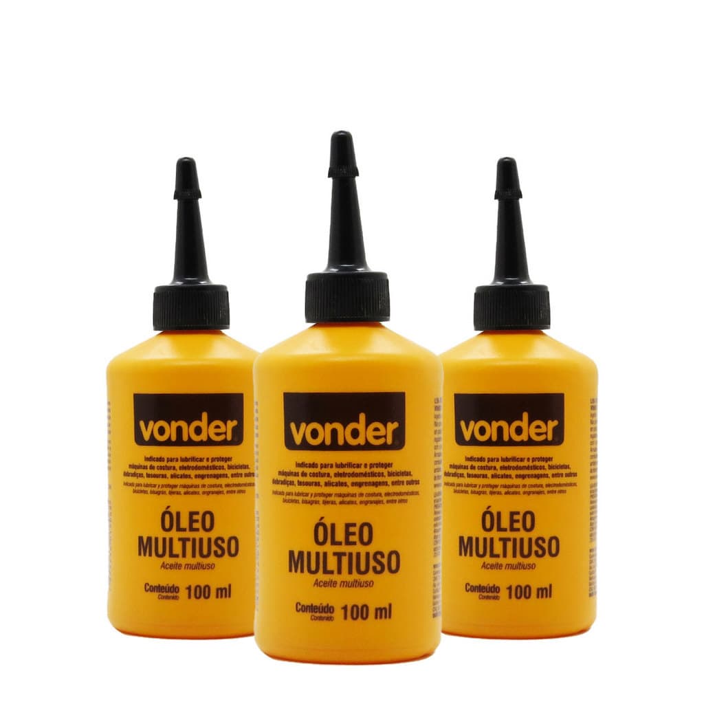 Kit 3 unidades Oléo Multiuso Vonder 100ml Lubrificante
