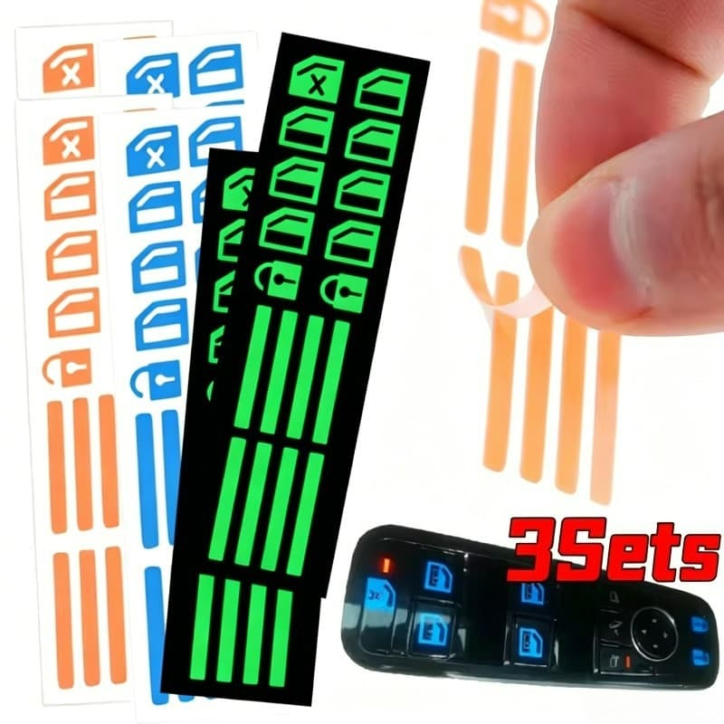 Adesivos Luminosos Para Interiores De Automóveis-Decalques Do Painel De Controle Carro Fluorescentes Noturnos Internos I