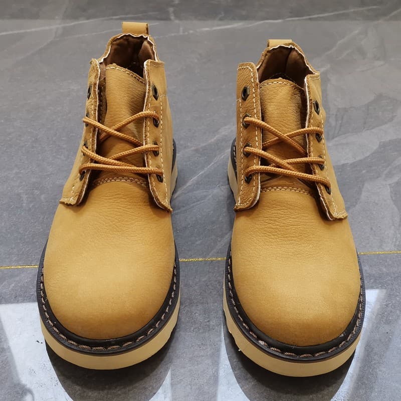 Botas Martin de couro genuíno genuíno na moda All-Match sapatos masculinos de alta qualidade à prova dwaterproof água bo