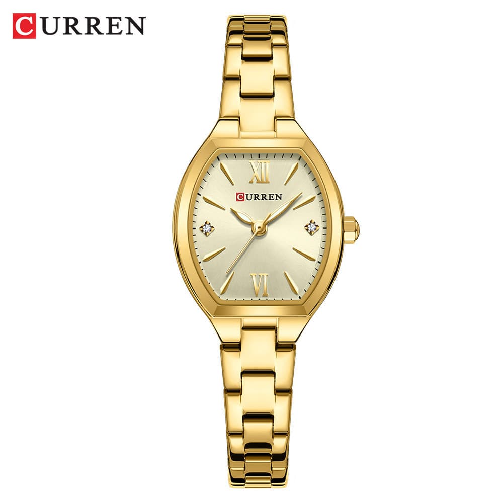 CURREN/CURREN 9112 Relógio feminino à prova d'água em formato de barril, Casual, simples, feminino, personagem romano, r