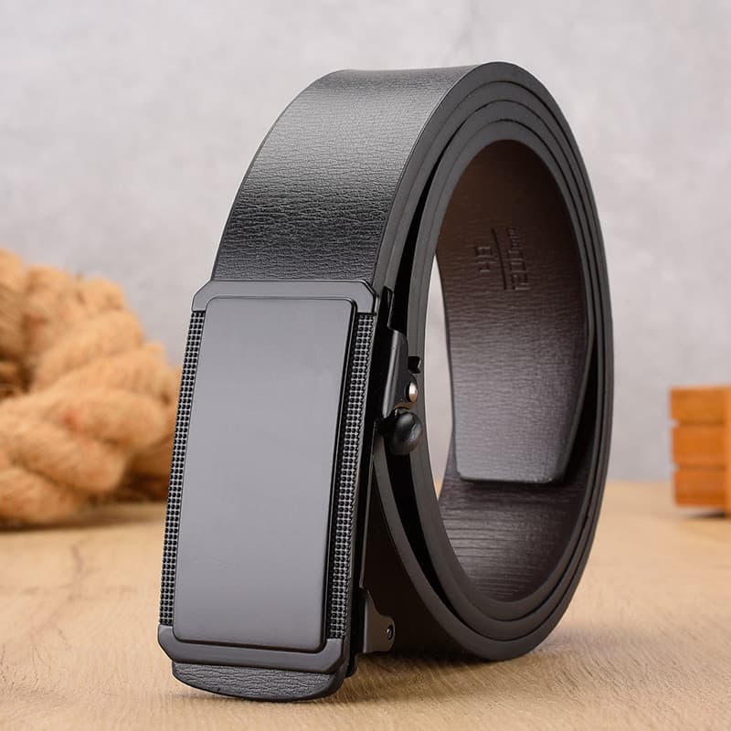 Cinto masculino clássico fivela automática cinto pu fivela suave cinto de negócios cinto masculino